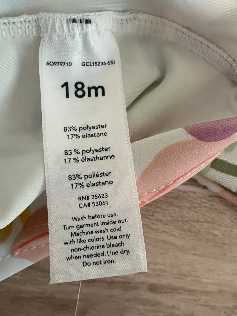 Carters Pink Floral UPF 50+ Swim Top